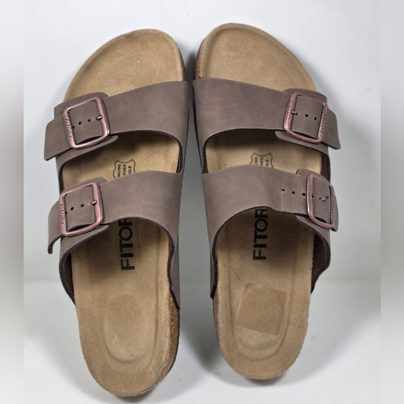 Tory Burch Other - FITORY Mens Leather Insole Sandals with Two Buckles,Open Toe Slides